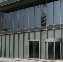 Photo of Solar Gard Sentinel Plus window tinting installed on a commercial building