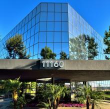 Photo of Solar Gard Sentinel Plus window tinting installed on a Metrowest office building