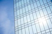 Photo of Solar Gard Stainless Steel window tinting installed on a high-rise office building